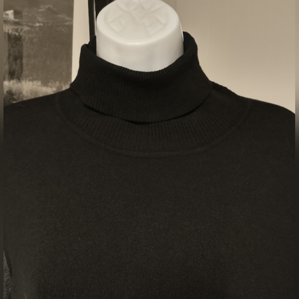 Apt 9 Color Block Turtleneck Long Sleeve Black Sh… - image 4